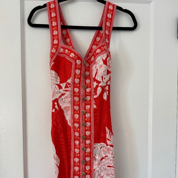 Farm Rio Red Lace Monstera Mini Dress - Picture 4 of 5